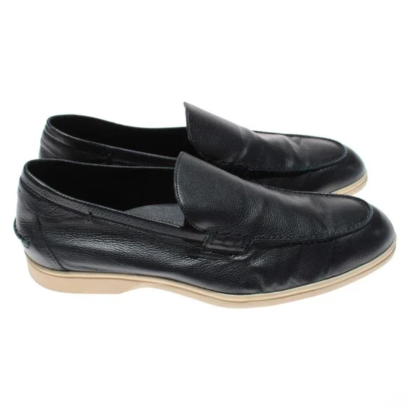 Di Bianco NWB Etna Pebble Leather Loafers / Drivers Size 42 (US 9) in Navy